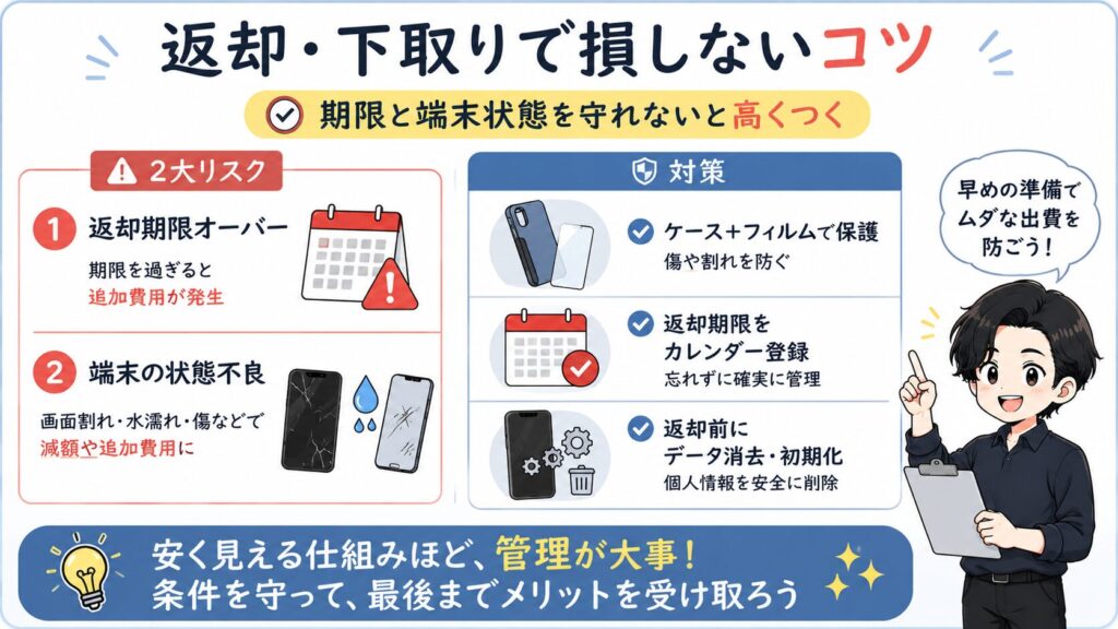 楽天モバイルの機種変更で返却や下取りを使うときに損しないコツ。返却期限、端末状態、保護、データ消去の注意点を解説