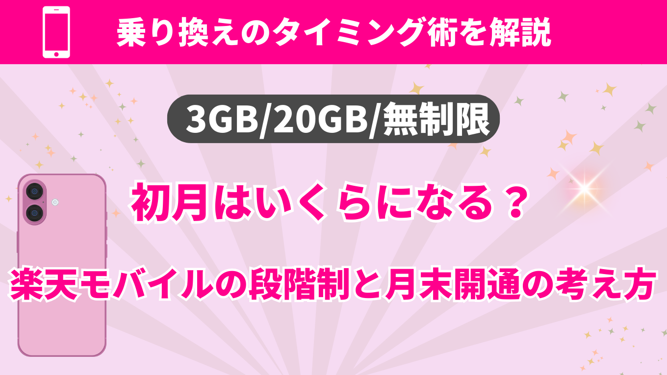 楽天モバイル料金は日割りされない？契約月の請求ルールと月末MNPの不安を解消