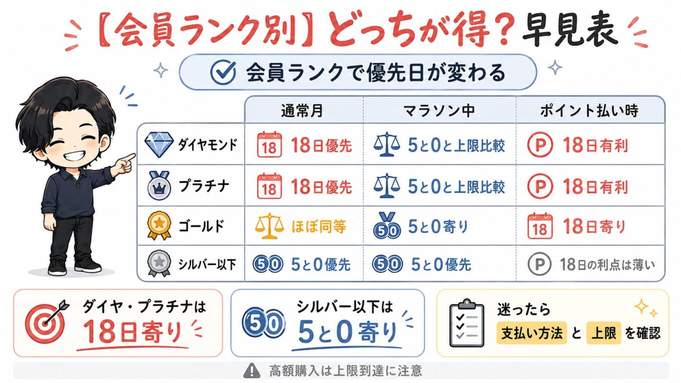 楽天18日と5と0のつく日どっちが得?ランクと買い回りの最適日